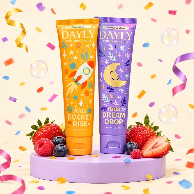 DAYLY Kids Rocket Rise and Dream Drop toothpaste